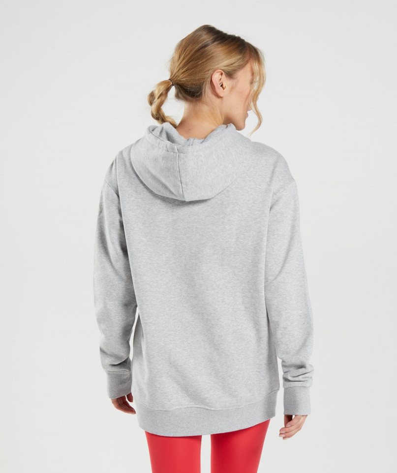 Bluzy Z Kapturem Gymshark Treningowe Oversized Damskie Głęboka Szare | PL 157SCK